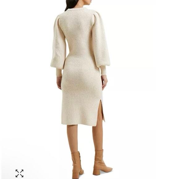 French Connection Women's Kessp Puff-Sleeve Midi Sweater Dress XS NWT - Picture 5 of 13